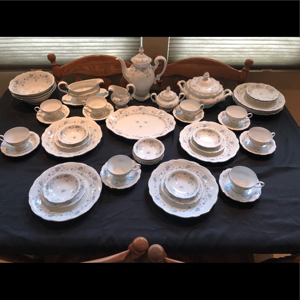 56 Pc Johan Haviland Blue Garland China